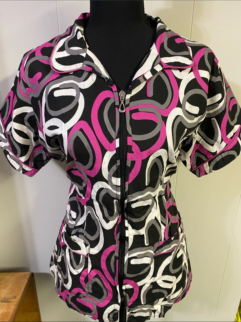 UA Scrubs.  Abstract Printed Scrub Top